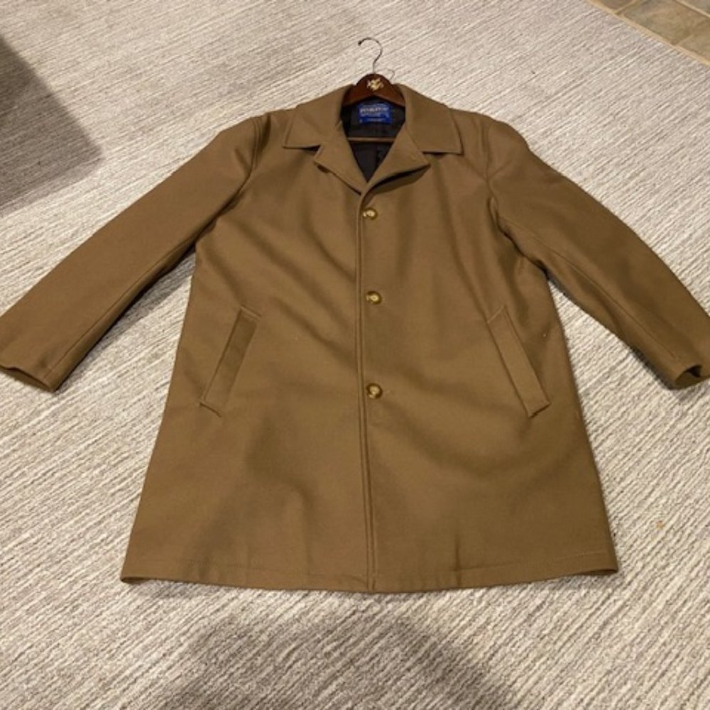 Pendleton Car Coat Wool Camel Large